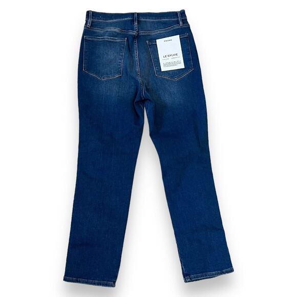 NWT FRAME Jeans Le Sylvie High Rise Slender Straight 31 Distressed Swoon Wash - Picture 11 of 13